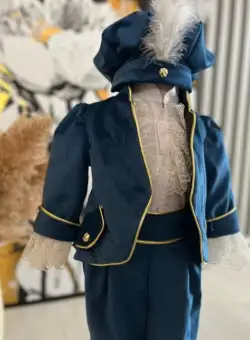 Costum Botez Conte pentru baieti - albastru