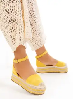 Espadrile cu platformă Espina galbene