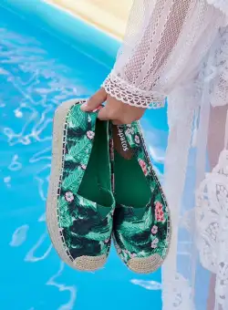 Espadrile cu platformă Laguna verzi