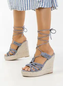 Espadrile cu platforma si snur Nueva albastre