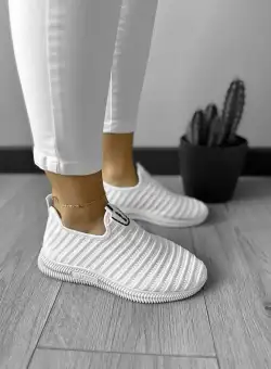 Espadrile dama casual albe CL05