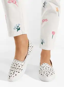 Espadrile dama piele Melusina B albe