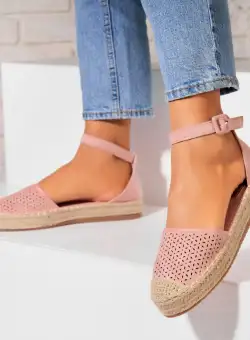 Espadrile dama Roz din Piele Ecologica Intoarsa Lailah