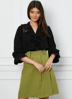 Fusta Moze kaki clos cu pliuri