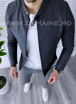 Geaca barbati bleumarin piele ecologica B294 J10-1