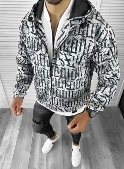 Geaca barbati de toamna cu imprimeu din fas subtire 12171 P2-5.1