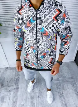 Geaca barbati de toamna cu imprimeu din fas subtire B2510 O5-2