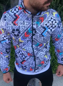 Geaca barbati de toamna cu imprimeu din fas subtire B2510 O5-2