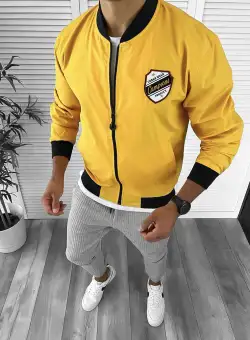 Geaca barbati de toamna mustar din fas subtire 12334 N2-5.1 6.1