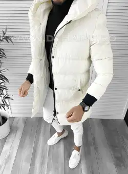 Geaca barbati groasa alba de iarna 1100 124