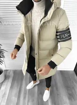 Geaca barbati groasa bej de iarna 9025 125