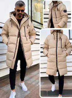 Geaca barbati groasa bej de iarna B6190 D0-3 