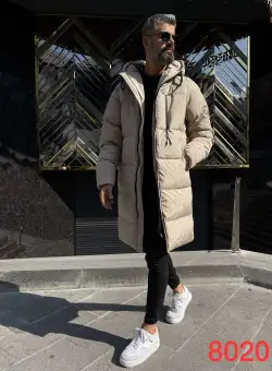 Geaca barbati groasa bej de iarna B9729