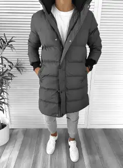 Geaca barbati groasa de iarna gri 12339 D0-1