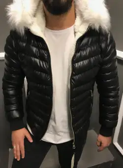 Geaca barbati groasa de iarna neagra 12346 50-1.2