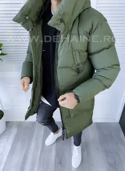 Geaca barbati groasa kaki de iarna B6191 E