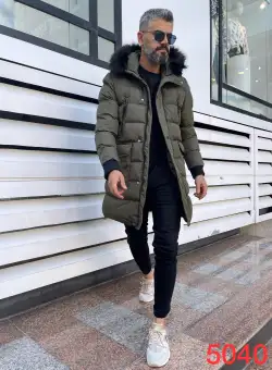 Geaca barbati groasa kaki de iarna B9646 117-5