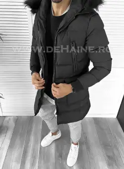 Geaca barbati groasa neagra de iarna 5040 N1