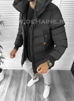 Geaca barbati groasa neagra de iarna 8080 59-4/E