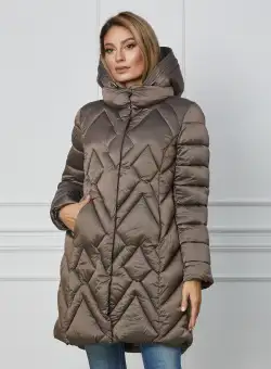 Geaca Bianca maro din fas cu gluga