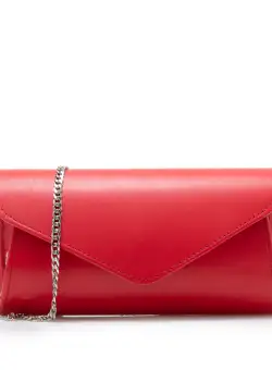Geantă plic damă din piele naturală,Leofex - 4014 Roșu Box