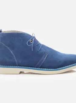 Ghete bărbați din piele naturală - 435 Albastru Deschis Velur