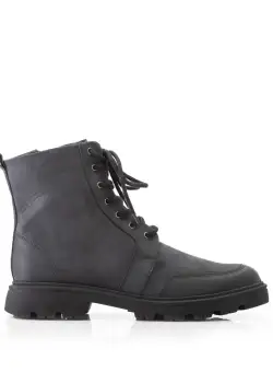 Ghete bărbați din piele naturală, Leofex - 504 Negru Nabuc