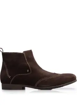 Ghete barbati din piele naturala, Leofex - 705 caffee velur