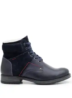 Ghete barbati din piele naturala, Leofex - 905 blue box velur