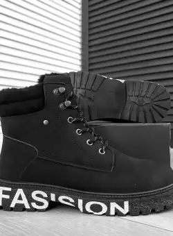 Ghete barbati imblanite negre D1213 A10-3