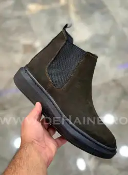 Ghete barbati piele intoarsa maro B3398 A10-4