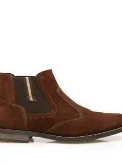 Ghete casual barbati din piele naturala Leofex - 981 Maro Velur