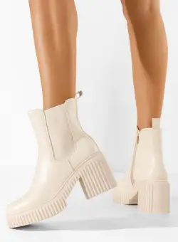 Ghete chelsea dama bej Enicena