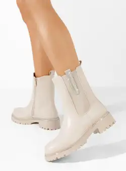 Ghete chelsea dama Nellie bej