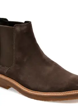 Ghete CLARKS maro, CLAREAS, din piele intoarsa