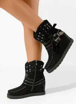 Ghete cu platforma Emma negre