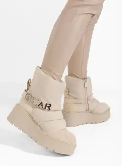 Ghete cu platformă Selisa bej