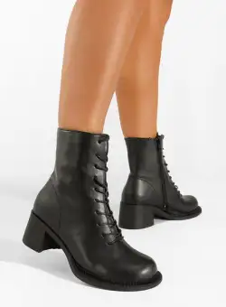 Ghete cu toc negre Vandera