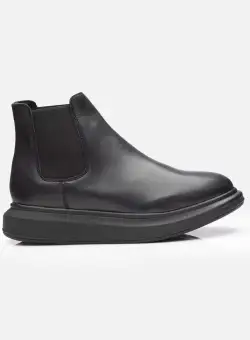 Ghete damă casual din piele naturală - 366 Negru Box