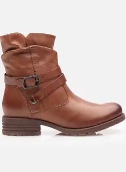 Ghete damă casual din piele naturală - 372 Cognac Box