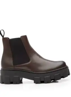 Ghete damă casual din piele naturală,Leofex -261 Maro Box