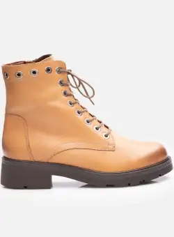 Ghete damă casual din piele naturală, Leofex – 350 Cognac Box