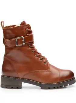 Ghete dama din piele naturala, Leofex - 079 cognac