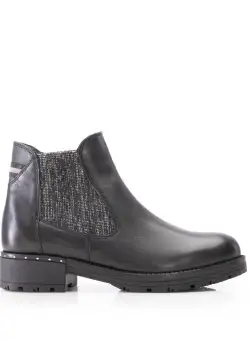 Ghete damă din piele naturală, Leofex - 175 Negru Box