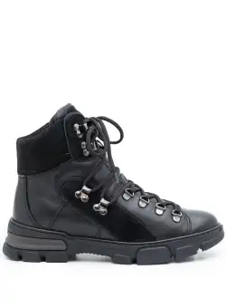 Ghete dama din piele naturala, Leofex - 272 Negru box