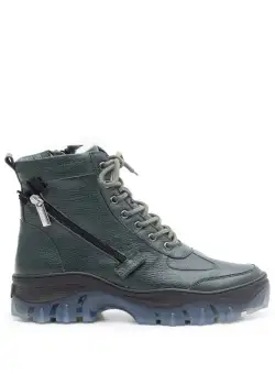 Ghete dama din piele naturala, Leofex - 273 Verde Box