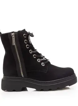 Ghete dama din piele naturala, Leofex - 327 Negru velur