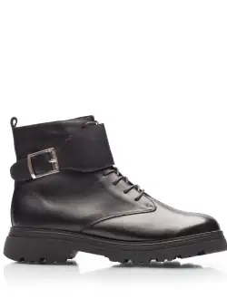 Ghete dama din piele naturala, Leofex - 417 Negru box