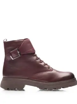 Ghete dama din piele naturala, Leofex - 417 Vișiniu box