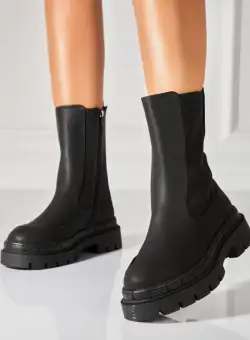 Ghete Dama Imblanite Negre din Cauciuc Jessy